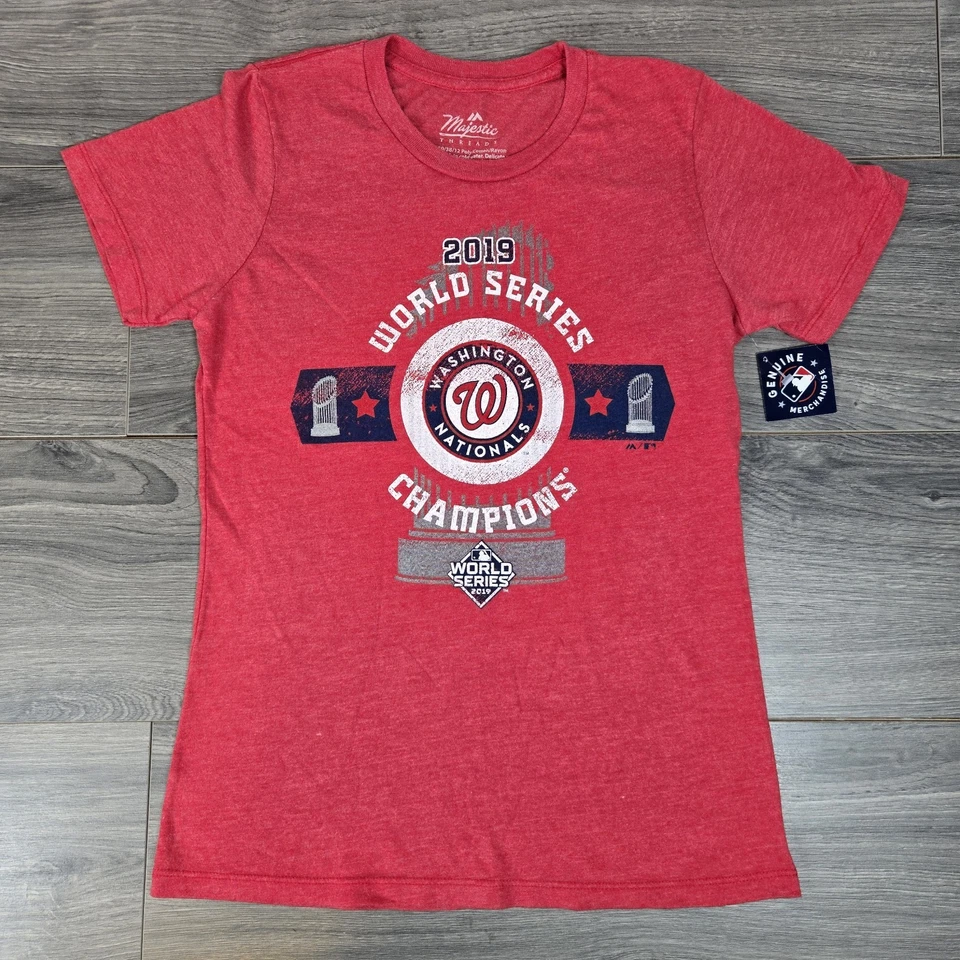 Washington Nationals T Shirt Medium M Majestic Threads MLB 2019 World Series - Image 1 of 4