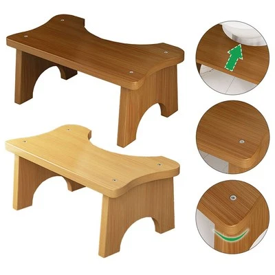 Sturdy Wooden Toilet Stool with Slip Resistant for Enhanced User Safety - Image 1 of 4