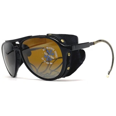 NOS vintage BOLLÉ 8378 glacier sunglasses - France 1980's - Medium - Black - Photo 1/4