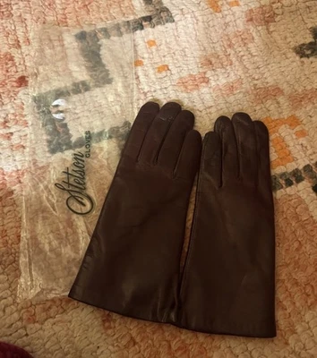 Guantes de cuero vintage Stetson para mujer marrón sangre de buey talla 7,5 nuevos forrados de piel Foto 1 de 4