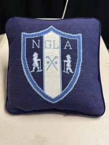 NGLA National Golf links of America Smathers & Branson Needlepoint Pillow (New) - Picture 1 of 8