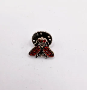 Spilla vintage mosca in argento con pietre rosse - Foto 1 di 6
