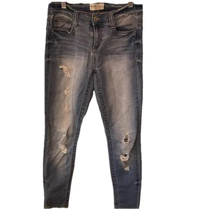 Mudd Womens Juniors FLX Distressed Light/Medium Wash Denim Jeans Sz 7 Skinny - Picture 1 of 8