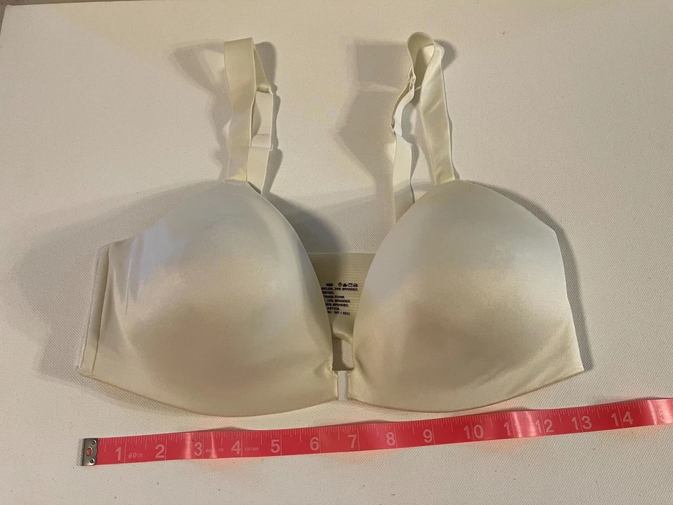 Sujetador apenas hay grande blanco cierre frontal sin cables Foto 1 de 4