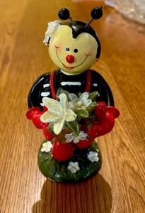 Happy Lady Bug 5” Shelf Sitter W/ Daisies Designspirations 2003 Resin - Picture 1 of 9