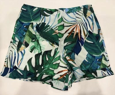 NEV & LIZZIE GIRL'S SIZE 14 SHORTS TROPICAL RESORT WEAR LINEN BLEND LINED ZIP - Image 1 of 4