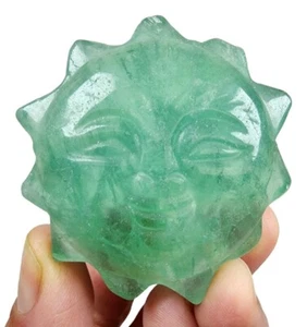 Fluorite Crystal Polished Sun Carving Brazil 58 grams - Picture 1 of 2