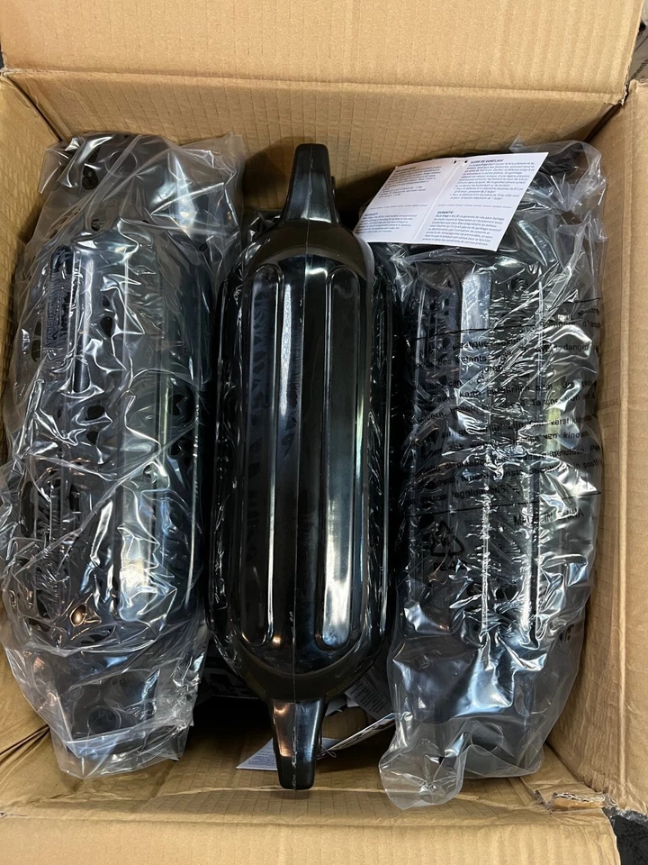 Caja de 12 guardabarros lisos de doble ojo borde de muelle, negro 4,5"x16" Foto 1 de 3