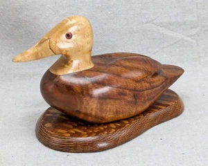 Canvasback Desk Duck Decoy Hand Carved Signed Jim Bellor Belfor ? - Picture 1 of 6