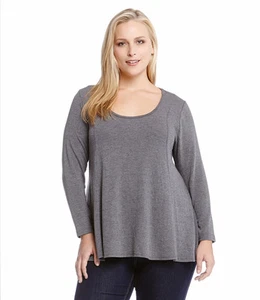 Nuevo Suéter Karen Kane Mujer Talla Grande Mangas Largas Gris Talla 0X 1X - Imagen 1 de 2
