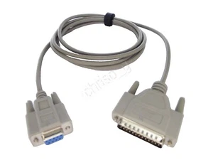 From OZ Quality 1PC 2M Null Modem Cable DB9 Pin Female to 25Pin Male Connector - Picture 1 of 7