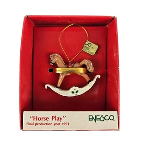 Enesco Small wonders Horse Play Rocking Horse Miniature Christmas Ornament 1991 - Picture 1 of 6