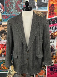 Blazer Abrigo Deportivo De Colección Años 80-90 Gris Espiga Tweed Pecho Único Hombres 44 - Imagen 1 de 17