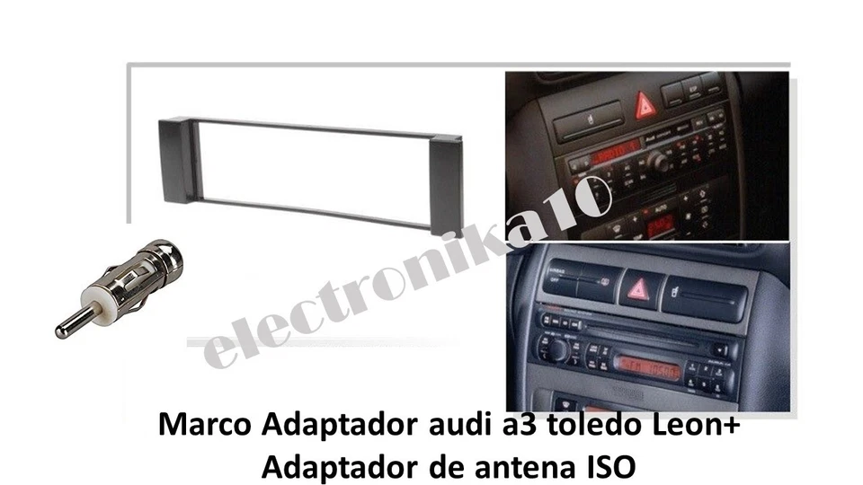 URGENTE -Marco Soporte auto-radio Seat Toledo Leon Audi A-3 Adaptador Antena Iso - Imagen 1 de 1