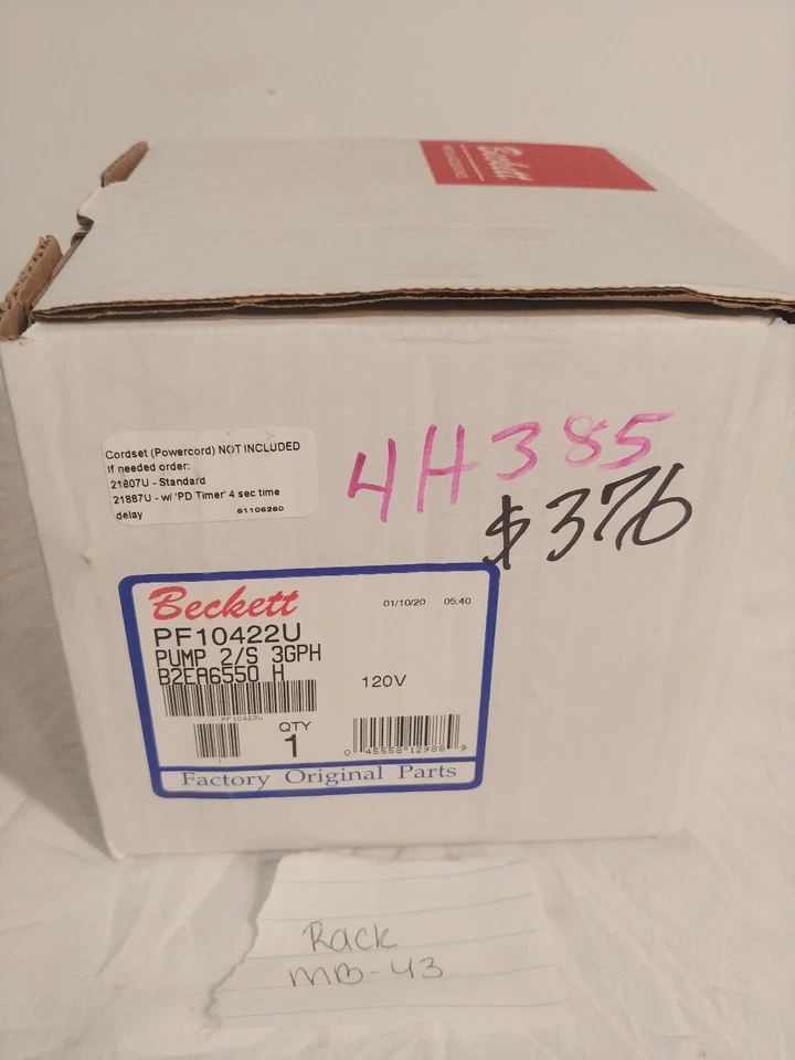 Bomba BECKETT PF10422U 3GPH Foto 1 de 2