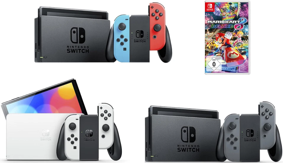 Nintendo Switch Konsole | Farbe, Modell und Mario Kart 8 nach Auswahl - Bild 1 von 1