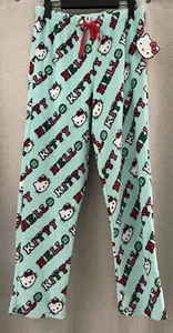 NEW With Tags Sanrio Hello Kitty Christmas Ornaments Green Pajama Pants Sz Med - Picture 1 of 5