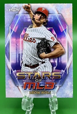 2023 Topps Update #SMLBC-86 Aaron Nola Stars of MLB Chrome Philadelphia Phillies - Image 1 of 2