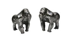 Metall-Gorilla-Buchstütze, Paar, dekorative Tischplatte, Statue, Skulptur