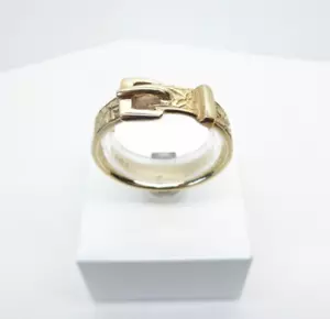 Ring 9 kt Gold Schnalle Muster 5,5 g Gelbgold Größe R 1/2 mit Geschenkbox - Bild 1 von 8