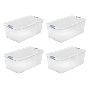 Sterilite Plastic Stackable Storage Box with Latching Lid - Picture 1 of 101
