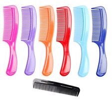 LUXXII - (6 Pack) 8" Colorful Styling Essentials Round Handle Comb and (1Pack) 5