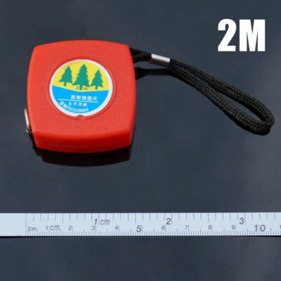 2m Diameter Tape Measure Tools Small Keychain Pendant Multi-purpose Red - Image 1 of 4