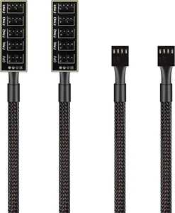 PWM Fan Hub Cable 2-Pack 4Pin Computer CPU Case Fan Splitter 5 Port 1 to 5 Fa... - Picture 1 of 1