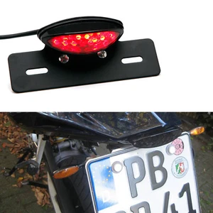 UNIVERSAL Cafe Racer LED MOTO FRENO MATRÍCULA LUZ TRASERA INTEGRADA EE. UU. - Imagen 1 de 9