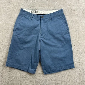Volcom Shorts Mens Size 30 Blue Canvas Flat Front Chino Skate Surf - Picture 1 of 11