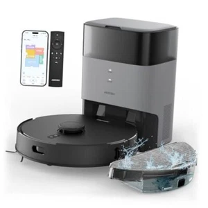 Robot Vacuum and Mop Combo, Self Vacuum size: L13.8 x W 13.8 x H3.7 Black - Picture 1 of 7