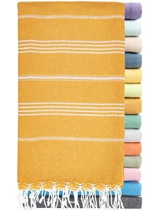 Turkish Beach Towel – 100% Cotton 40x71 Quick Dry Oversized Sand Free Lightwe... - Picture 1 of 6