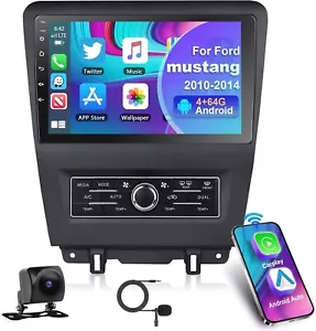 For Ford Mustang 10-2014 Android 14 4+64G Apple CarPlay Car Stereo Radio GPS Cam - Picture 1 of 8