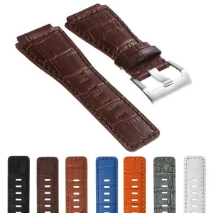 Correa de correa de reloj de cocodrilo en relieve para Bell & Ross B&R BR-01 BR-03 - Imagen 1 de 24
