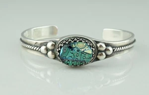 Carolyn Pollack Relios Sterling Silver Irredscent Cuff Bracelet - Picture 1 of 9