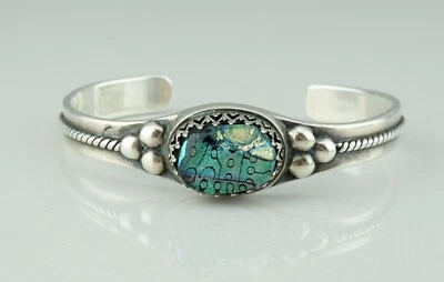 Carolyn Pollack Relios Sterling Silver Irredscent Cuff Bracelet - Image 1 of 4