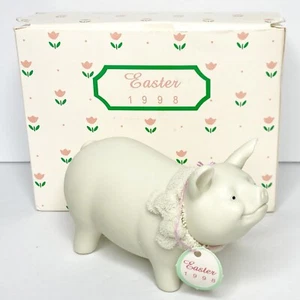Figura 1998 Dept 56 Snowbabies cerdo de Pascua 4"" Bisque - Imagen 1 de 8