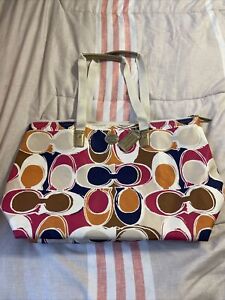 COACH Multi Color Nylon Tote Bag.  NWOT