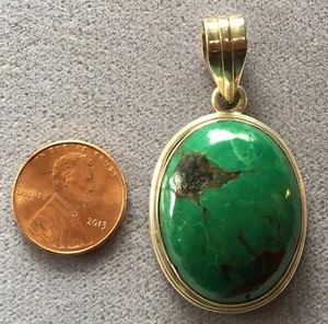 TÜRKIS & STERLINGSILBER ovaler Anhänger 13,69 Gramm - außergewöhnliche Schönheit - Bild 1 von 2