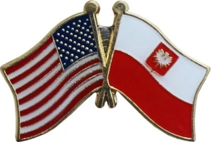 USA American Poland Eagle Friendship Flag Bike Motorcycle Hat Cap lapel Pin - Picture 1 of 2