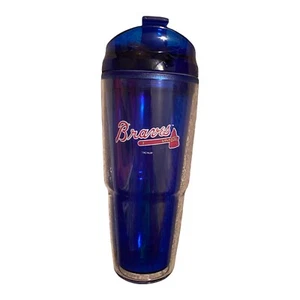 Atlanta Braves 20 Oz Blue Logo Tumbler W/ Secure Travel Lid MLB Collectable Cup - Picture 1 of 8