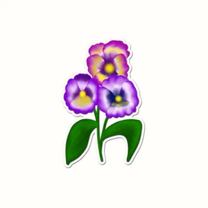 Pansy Flower Vinyl Sticker Beautiful Waterproof Floral Decals Die Cut Car Laptop - Picture 1 of 9