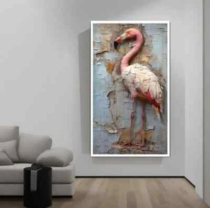 Painting of a Flamingo Wall Art Canvas Unframed Print Art - Picture 1 of 4