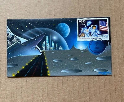 US FDC Ron Beller Cachet Hand-Painted #2842 1st Moon Landing 15/16 1994 - Image 1 of 3