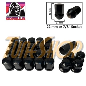 20+4 LOCK GORILLA LARGE SEAT OEM FACTORY WHEELS LUG NUTS 14X1.5 M14 RIMS BLACK - Picture 1 of 2