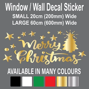 Merry Christmas XMAS TREE Vinyl Art Home Window Store Wall Stickers Decal Decor - Picture 1 of 9