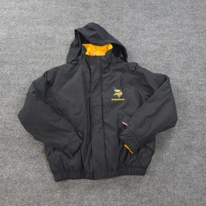 VINTAGE Minnesota Vikings Jacket Mens Large Black Logo G III Carl Banks NFL 90s - Picture 1 of 17