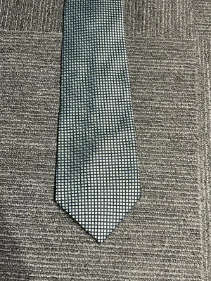 Izod Silk Tie Green Blue Squares - 100% Silk Necktie 4”x58” - Image 1 of 4