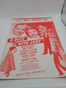 Elizabeth Taylor It's A Most Unusual Day from A Date With Judy Sheet Music 1948 - Picture 1 of 3