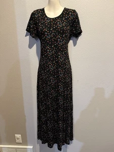 Maxi Vestido Para Mujer LAURA ASHLEY Negro Floral Suave Tela Viscosa Talla M - Imagen 1 de 5